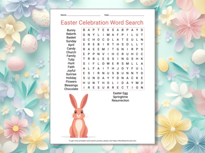 Printable Easter word Search Puzzles (PDF & PNG)