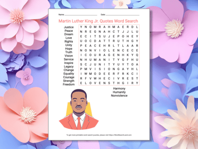 Printable Martin Luther King Jr. Day Word Search Puzzles (PDF & PNG)