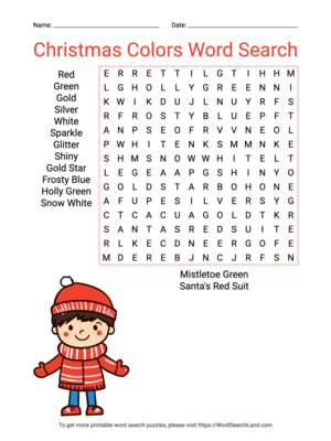 Printable Christmas Colors Word Search (PDF & PNG)