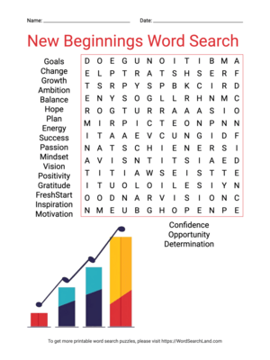 Printable New Beginnings Word Search (PDF & PNG)