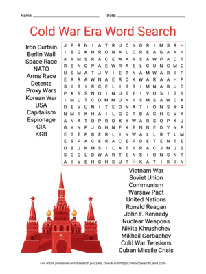 Printable Cold War Era Word Search (PDF & PNG)