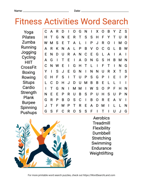 Printable Sports and Games Word Search Puzzles (PDF & PNG) - Word ...